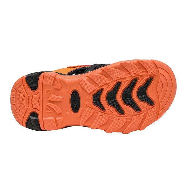 Kids Closed Toe Lightweight Athletic Sandals - BLACK ORANGE - 5